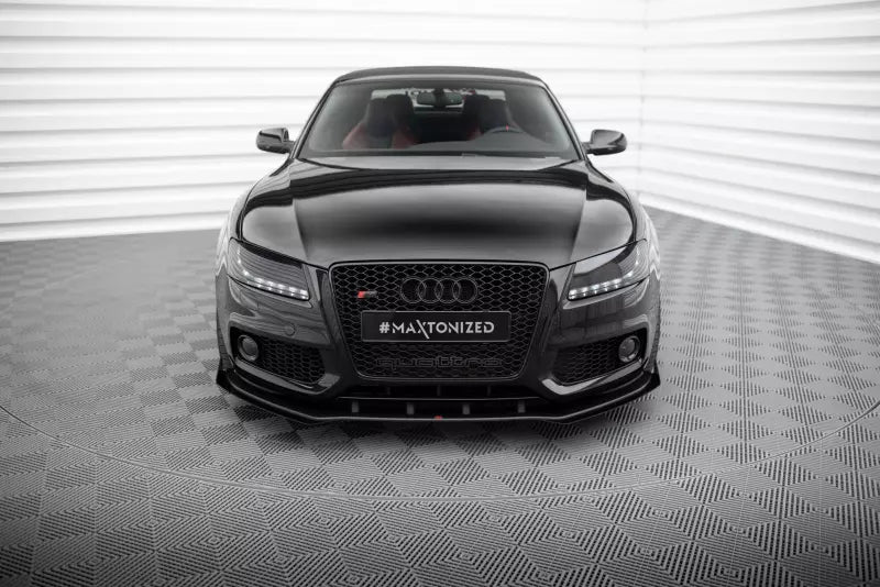 Maxton Design Street Pro Frontlippe für Audi S5 / A5 S-Line B8 8T Schwarz mit Hochglanz Flaps – Ansicht 2