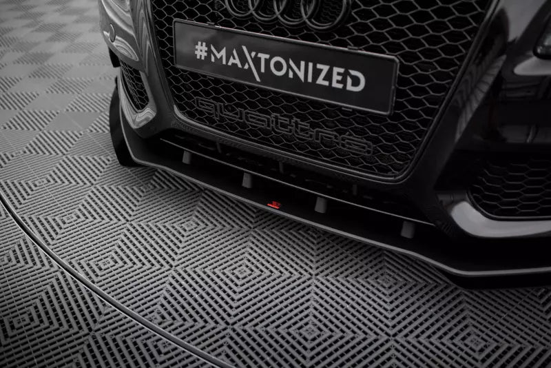 Maxton Design Street Pro Frontlippe für Audi S5 / A5 S-Line B8 8T Schwarz mit Hochglanz Flaps – Ansicht 3