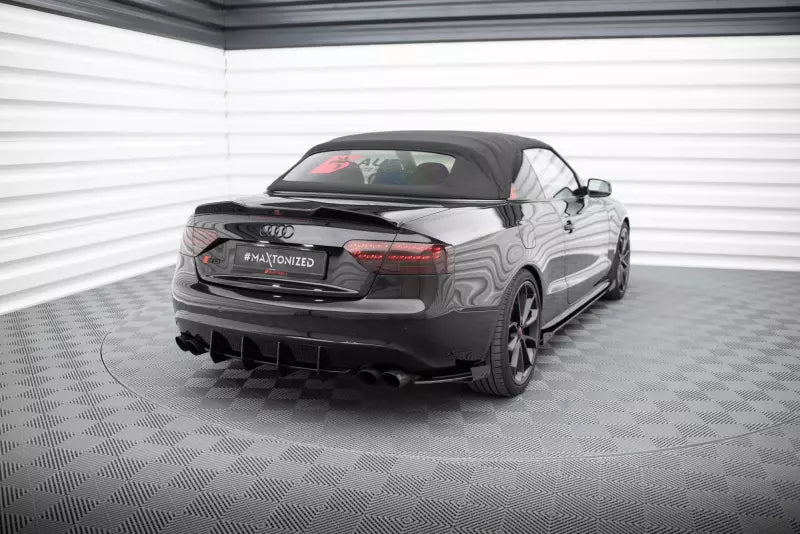 Maxton Design Street Pro Diffusor Flaps für Audi S5 / A5 S-Line Coupe / Cabriolet B8 8T matt Schwarz mit Hochglanz Flaps – Ansicht 2