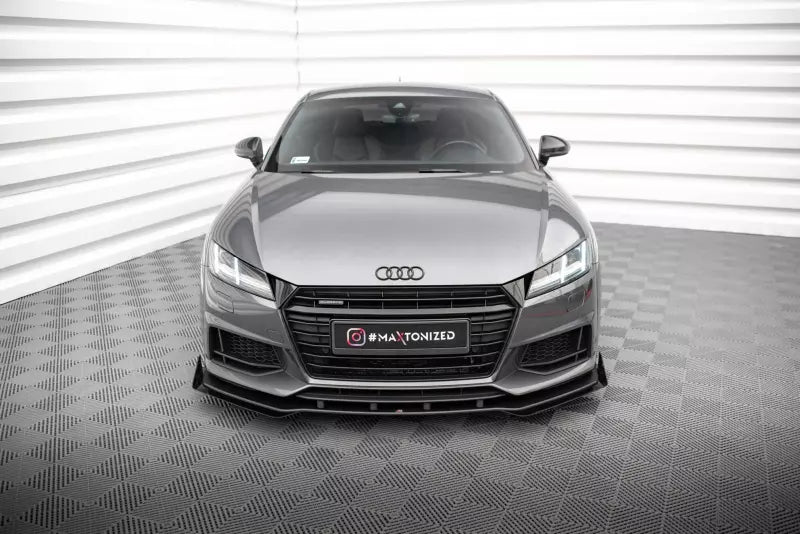 Maxton Design Street Pro Frontlippe für Audi TT S / S-Line 8S Schwarz mit Hochglanz Flaps – Ansicht 2