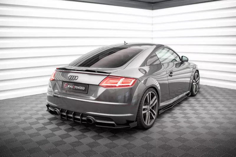 Maxton Design Street Pro Diffusor Flaps für Audi TT S-Line 8S matt Schwarz mit Hochglanz Flaps – Ansicht 2