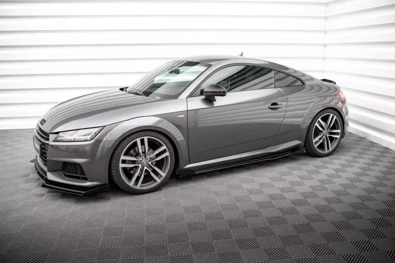 Maxton Design Street Pro Seitenschweller (Paar) für Audi TT S / S-Line 8S Schwarz mit Hochglanz Flaps – Ansicht 4