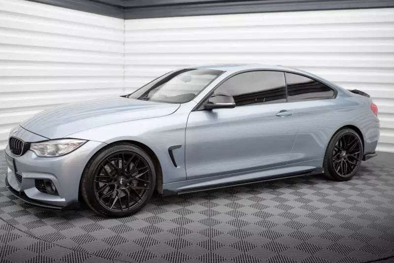Maxton Design Street Pro Seitenschweller Flaps (Paar) für BMW 4er F32 F33 F36 M-Paket Schwarz – Ansicht 1