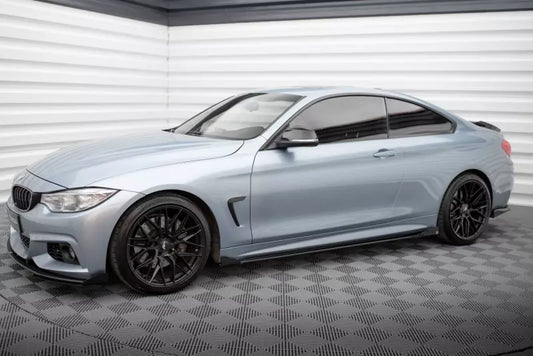 Maxton Design Street Pro Seitenschweller Flaps (Paar) für BMW 4er F32 F33 F36 M-Paket Schwarz – Ansicht 1