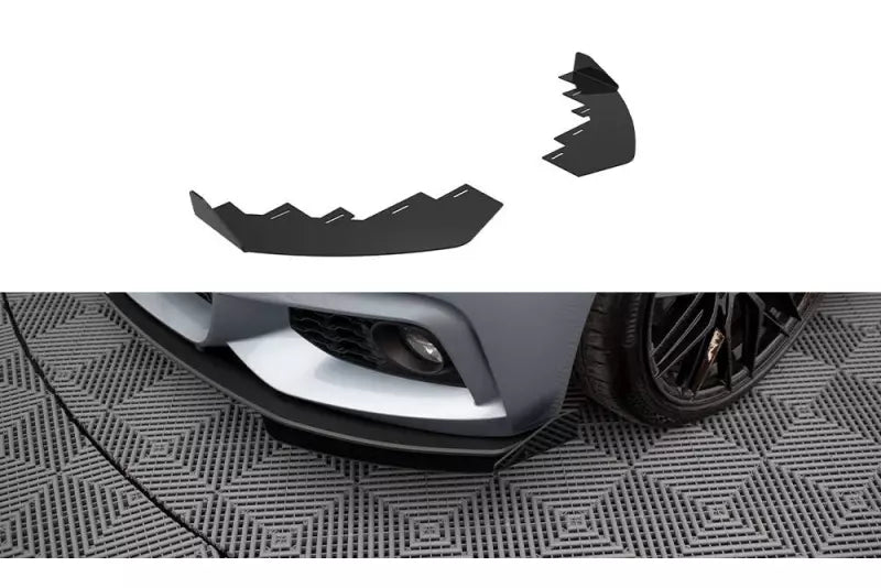 Maxton Design Street Pro Frontlippen Flaps (Paar) für BMW 4er F32 F33 F36 M-Paket Schwarz – Ansicht 1
