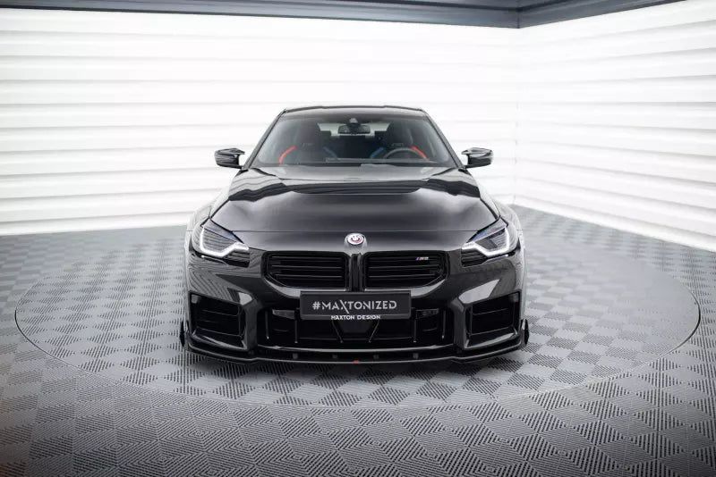 Maxton Design Street Pro Frontlippe für BMW M2 G87 Schwarz mit Hochglanz Flaps – Ansicht 2