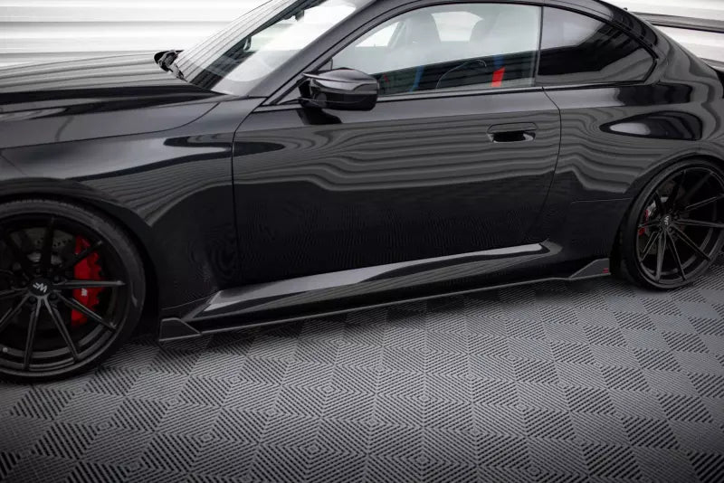 Maxton Design Street Pro Seitenschweller (Paar) V.2 für BMW M2 G87 Schwarz matt – Ansicht 1