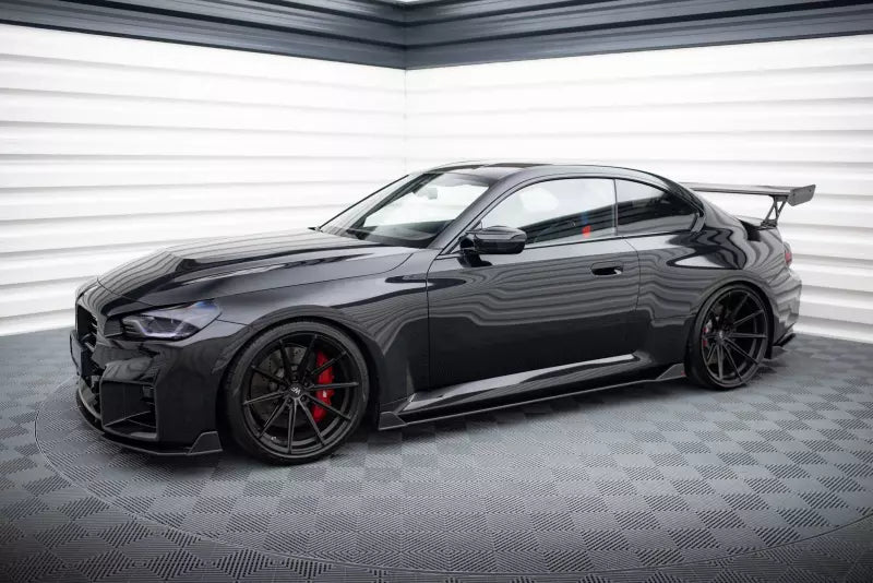 Maxton Design Street Pro Seitenschweller (Paar) V.2 für BMW M2 G87 Schwarz matt – Ansicht 3
