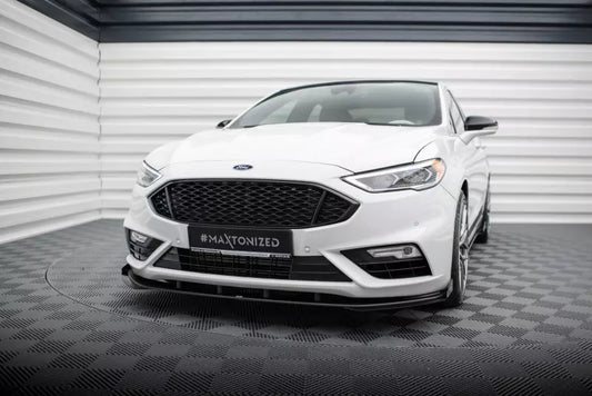 Maxton Design Street Pro Frontlippe für Ford Mondeo Sport Mk5 Facelift / Fusion Sport Mk2 Facelift Schwarz mit Hochglanz Flaps – Ansicht 1