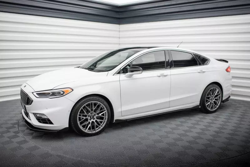 Maxton Design Street Pro Seitenschweller (Paar) für Ford Mondeo Sport Mk5 Facelift / Fusion Sport Mk2 Facelift Schwarz mit Hochglanz Flaps – Ansicht 3