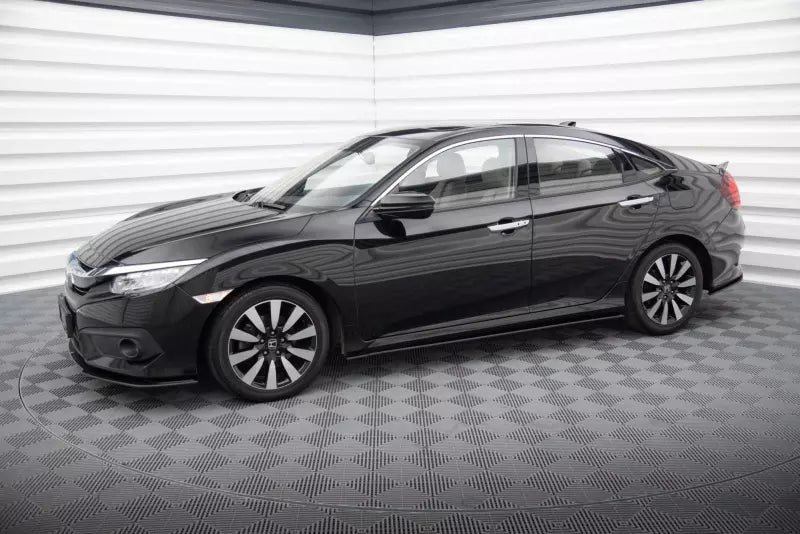 Maxton Design Street Pro Seitenschweller (Paar) für Honda Civic Mk10 Schwarz matt – Ansicht 2