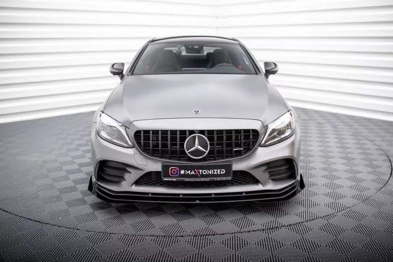 Maxton Design Street Pro Frontlippe für Mercedes-AMG C43 Coupe C205 Facelift Schwarz mit Hochglanz Flaps – Ansicht 2