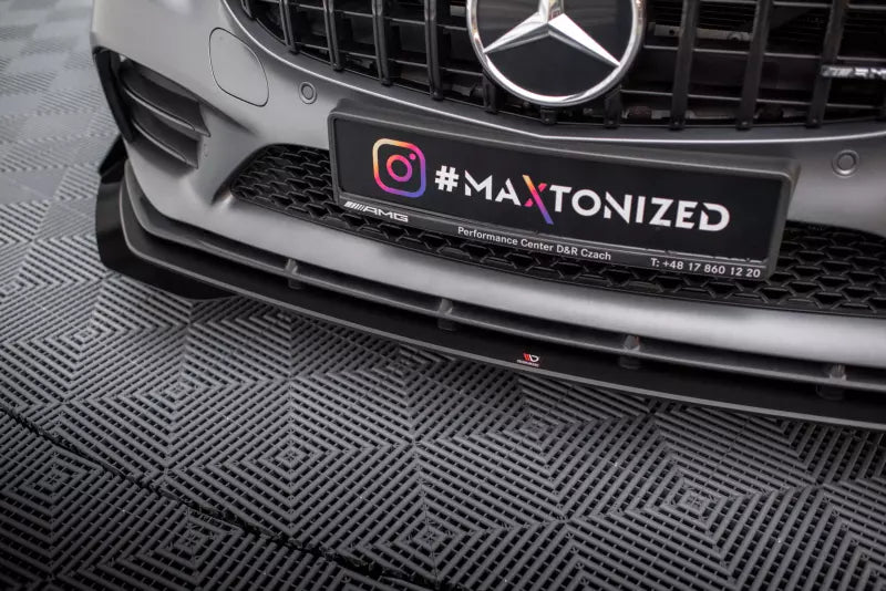 Maxton Design Street Pro Frontlippe für Mercedes-AMG C43 Coupe C205 Facelift Schwarz mit Hochglanz Flaps – Ansicht 3