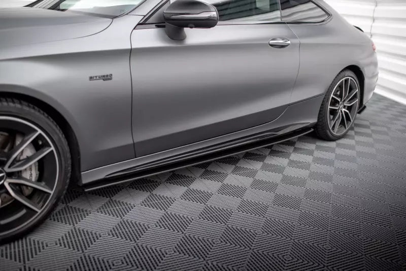 Maxton Design Street Pro Seitenschweller (Paar) für Mercedes-AMG C43 Coupe C205 Facelift Schwarz matt – Ansicht 1