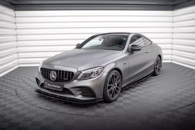 Maxton Design Street Pro Seitenschweller (Paar) für Mercedes-AMG C43 Coupe C205 Facelift Schwarz matt – Ansicht 2