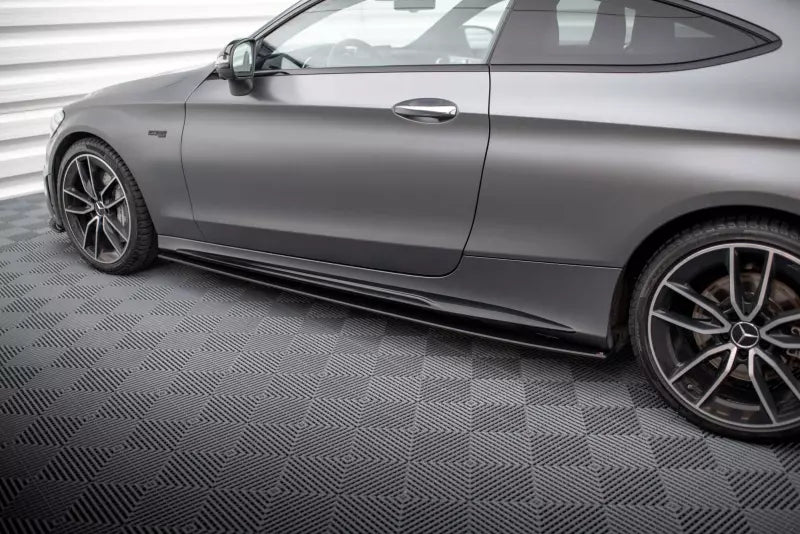 Maxton Design Street Pro Seitenschweller (Paar) für Mercedes-AMG C43 Coupe C205 Facelift Schwarz matt – Ansicht 3