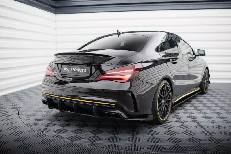Maxton Design Street Pro Diffusor Flaps für Mercedes-AMG CLA 45 C117 Facelift matt Schwarz mit Hochglanz Flaps – Ansicht 2