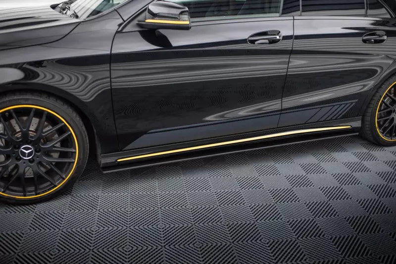 Maxton Design Street Pro Seitenschweller (Paar) für Mercedes-AMG CLA 45 C117 Facelift Schwarz matt – Ansicht 1