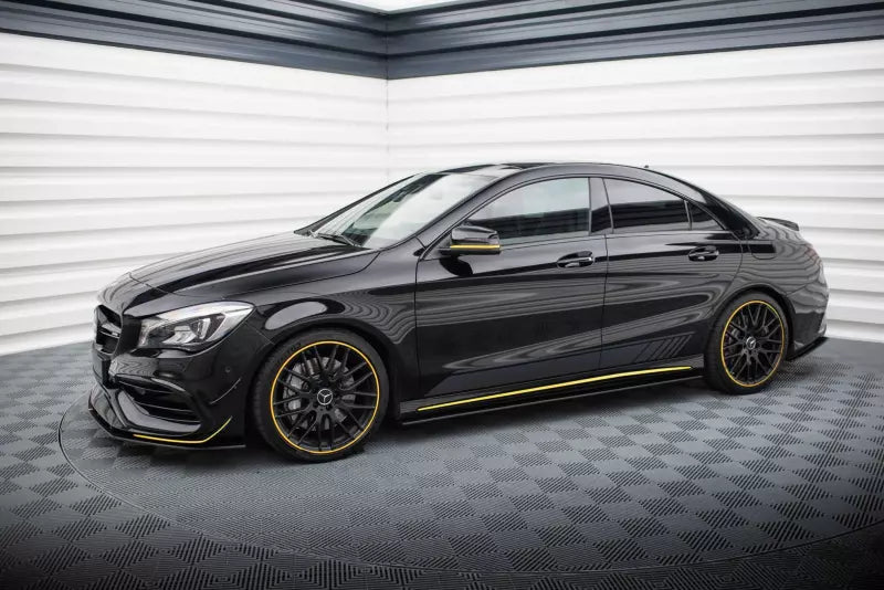 Maxton Design Street Pro Seitenschweller (Paar) für Mercedes-AMG CLA 45 C117 Facelift Schwarz matt – Ansicht 2