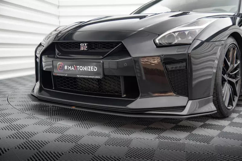 Maxton Design Street Pro Frontlippe für Nissan GTR R35 Facelift Schwarz matt – Ansicht 1