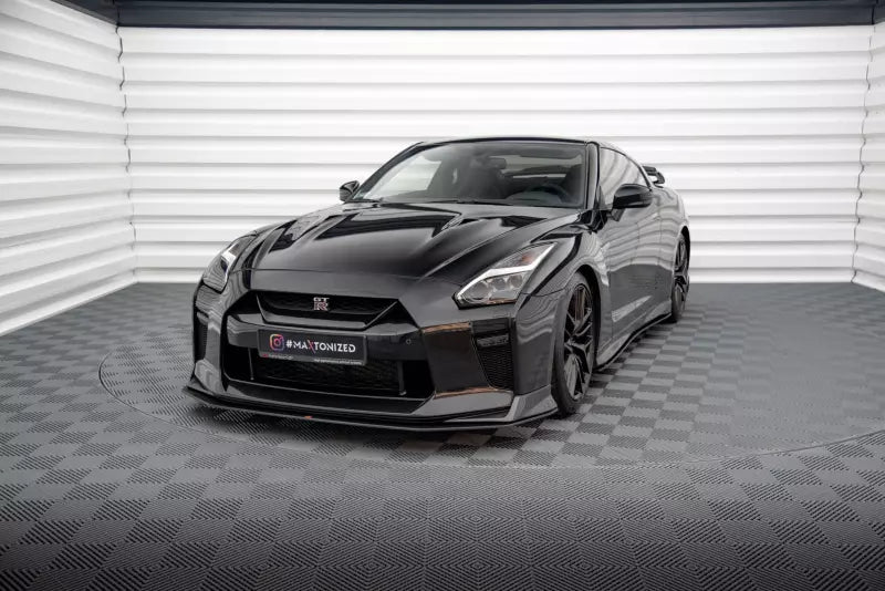 Maxton Design Street Pro Frontlippe für Nissan GTR R35 Facelift Schwarz matt – Ansicht 2