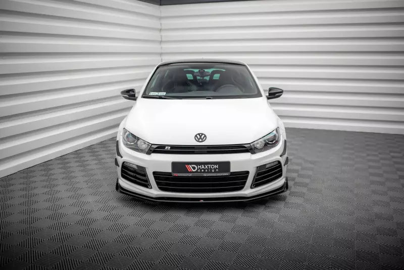 Maxton Design Street Pro Frontlippe V.2 für VW Scirocco R Mk3 Schwarz mit Hochglanz Flaps – Ansicht 2