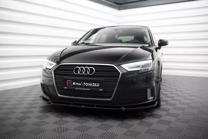 Maxton Design Frontlippe für Audi A3 Sportback 8V Facelift Hochglanz schwarz – Ansicht 1