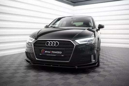 Maxton Design Frontlippe für Audi A3 Sportback 8V Facelift Hochglanz schwarz – Ansicht 1