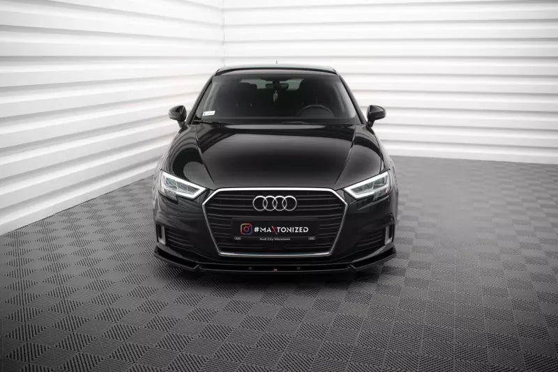 Maxton Design Frontlippe für Audi A3 Sportback 8V Facelift Hochglanz schwarz – Ansicht 2