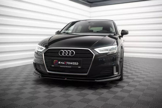 Maxton Design Frontlippe V.2 für Audi A3 Sportback 8V Facelift Hochglanz schwarz – Ansicht 1