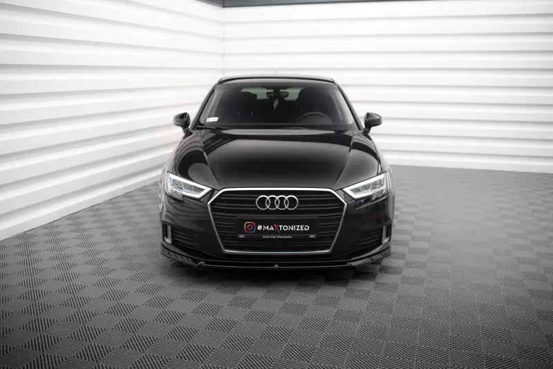 Maxton Design Frontlippe V.2 für Audi A3 Sportback 8V Facelift Hochglanz schwarz – Ansicht 2