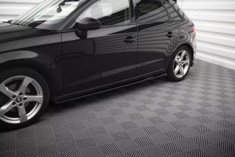 Maxton Design Seitenschweller (Paar) für Audi A3 Sportback 8V Facelift Hochglanz schwarz – Ansicht 1