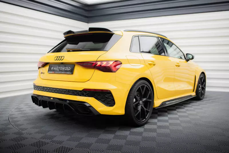 Maxton Design Heckspoiler 3D für Audi RS3 / S3 / A3 S-Line Sportback 8Y Hochglanz schwarz – Ansicht 4