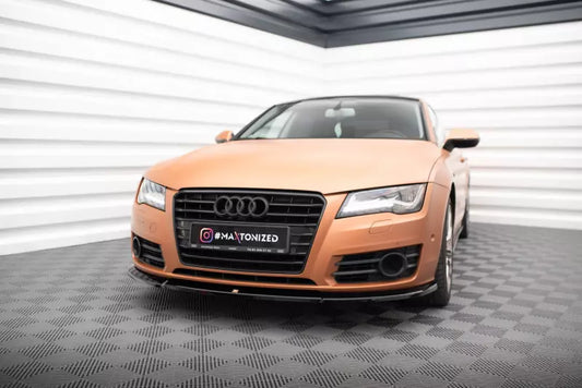 Maxton Design Frontlippe für Audi A7 C7 Hochglanz schwarz – Ansicht 1