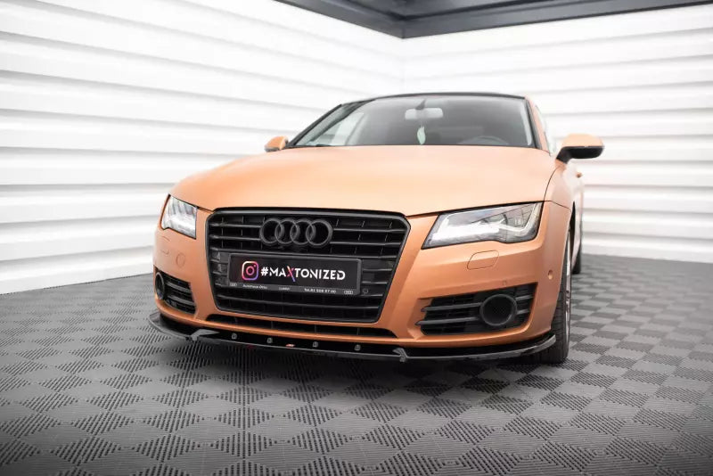 Maxton Design Frontlippe V.2 für Audi A7 C7 Hochglanz schwarz – Ansicht 1