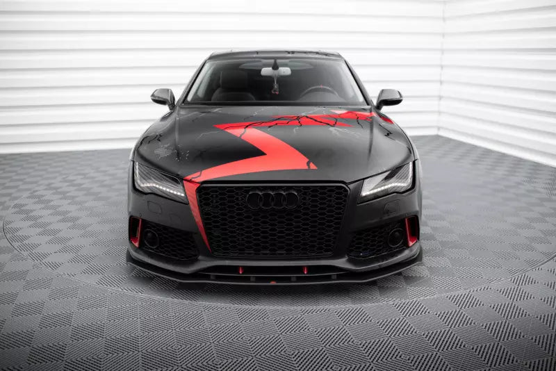 Maxton Design Street Pro Frontlippe für Audi A7 RS7 Look C7 Schwarz matt – Ansicht 2