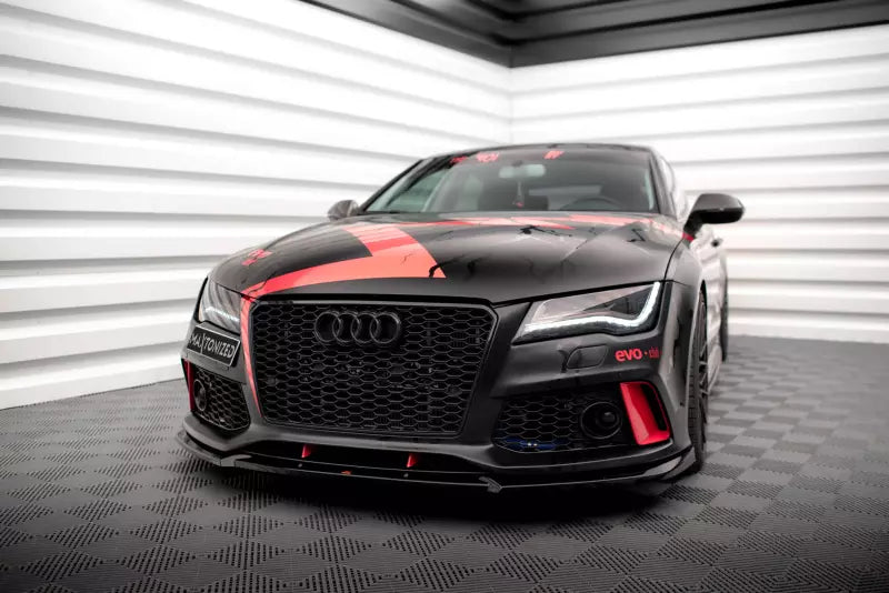 Maxton Design Frontlippe für Audi A7 RS7 Look C7 Hochglanz schwarz – Ansicht 1