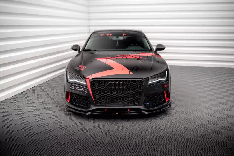 Maxton Design Frontlippe für Audi A7 RS7 Look C7 Hochglanz schwarz – Ansicht 2
