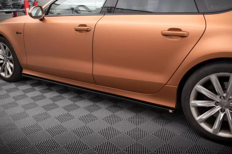Maxton Design Seitenschweller (Paar) für Audi A7 C7 Hochglanz schwarz – Ansicht 1