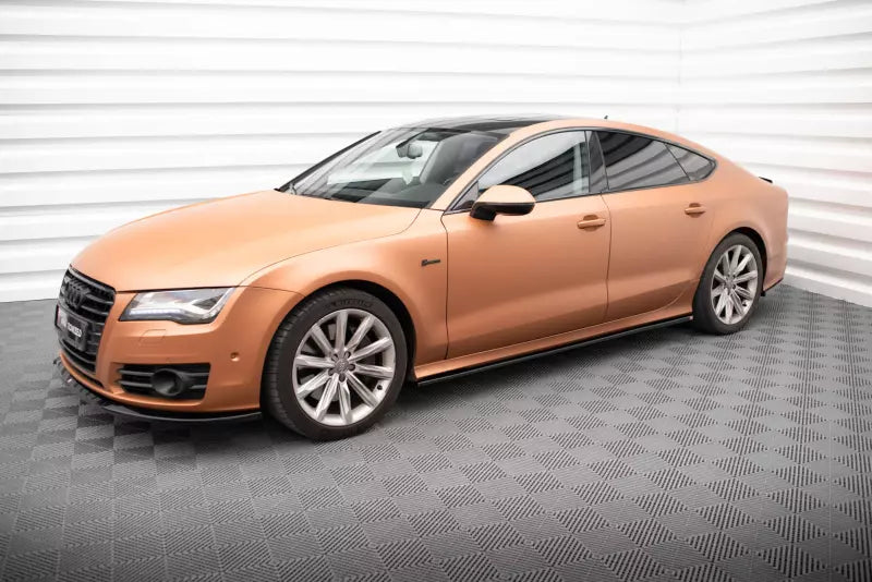 Maxton Design Seitenschweller (Paar) für Audi A7 C7 Hochglanz schwarz – Ansicht 2
