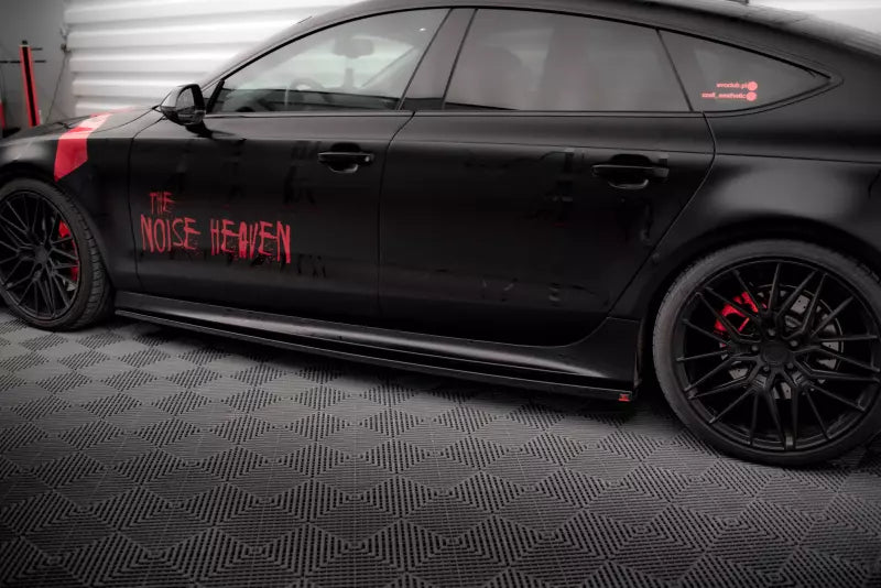 Maxton Design Seitenschweller (Paar) für Audi A7 S-Line C7 Hochglanz schwarz – Ansicht 2