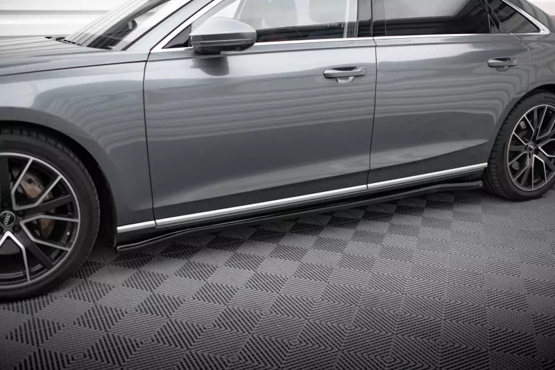 Maxton Design Seitenschweller (Paar) für Audi A8 D5 Hochglanz schwarz – Ansicht 1