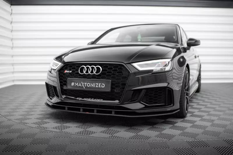 Maxton Design Street Pro Frontlippe für Audi RS3 Limousine 8V Facelift Schwarz matt – Ansicht 1