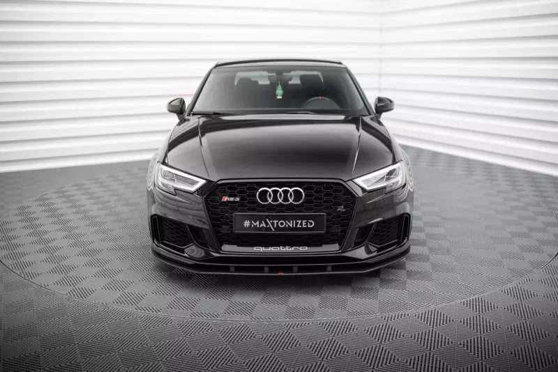Maxton Design Street Pro Frontlippe für Audi RS3 Limousine 8V Facelift Schwarz matt – Ansicht 2