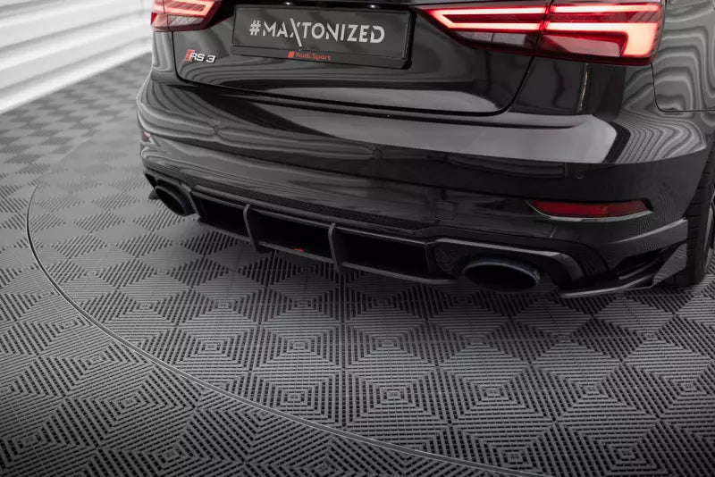 Maxton Design Street Pro Heckdiffusor für Audi RS3 Limousine 8V Facelift Schwarz – Ansicht 1