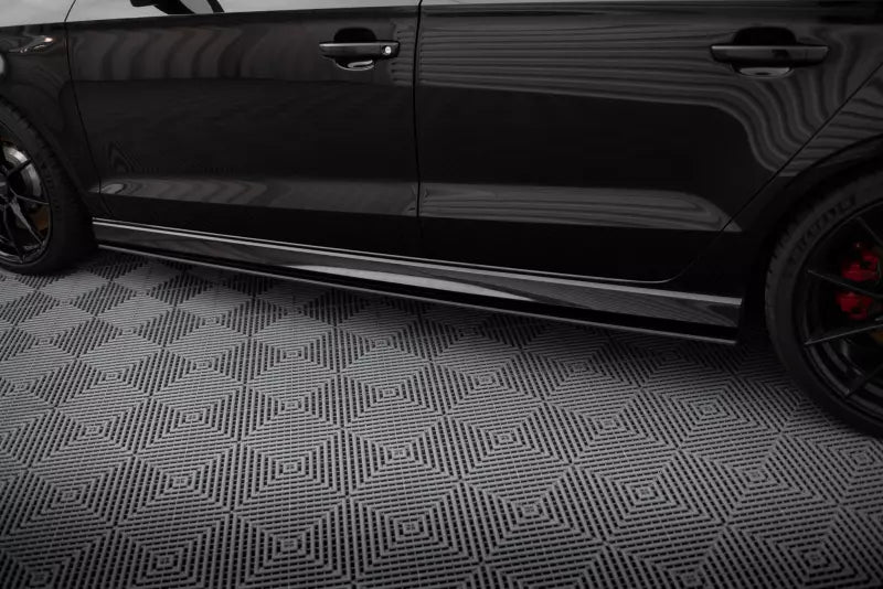 Maxton Design Street Pro Seitenschweller (Paar) für Audi RS3 Limousine 8V Facelift Schwarz matt – Ansicht 2