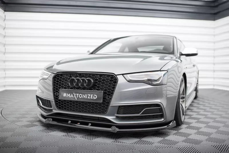 Maxton Design Frontlippe V.3 für Audi S5 / A5 S-Line Coupe / Cabrio / Sportback B8 8T Facelift Hochglanz schwarz – Ansicht 1