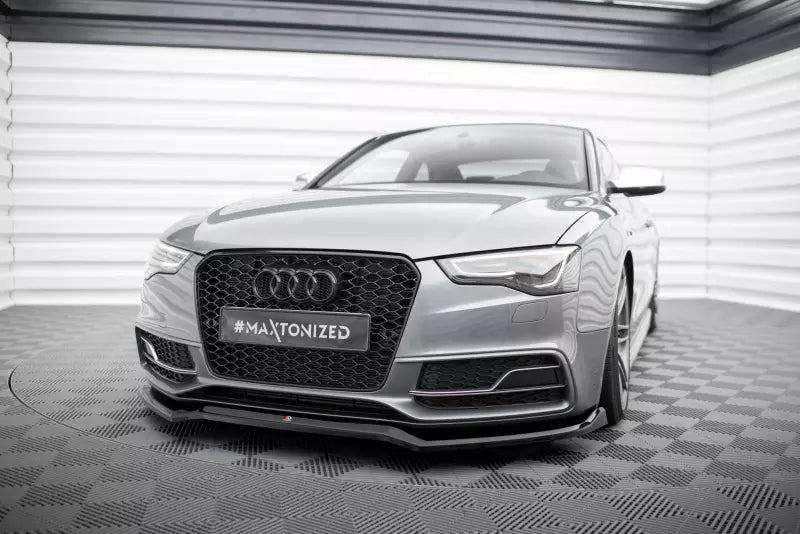 Maxton Design Frontlippe V.4 für Audi S5 / A5 S-Line Coupe / Cabrio / Sportback B8 8T Facelift Hochglanz schwarz – Ansicht 1