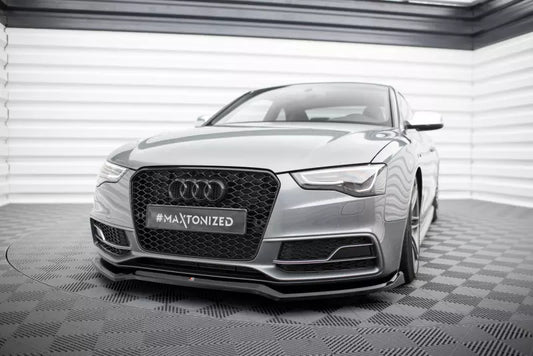 Maxton Design Frontlippe V.4 für Audi S5 / A5 S-Line Coupe / Cabrio / Sportback B8 8T Facelift Hochglanz schwarz – Ansicht 1