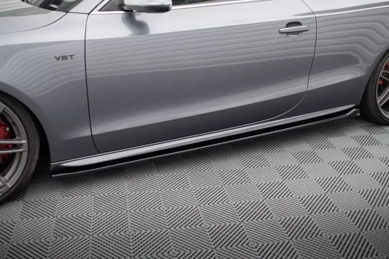 Maxton Design Seitenschweller (Paar) V.2 für Audi S5 / A5 S-Line Coupe B8 8T Hochglanz schwarz – Ansicht 1